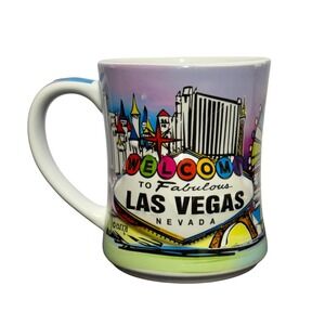 Las Vegas Souvenir Coffee Mug 12–14 oz Colorful Skyline Ceramic Cup